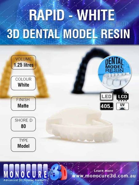 Monocure 3D - Rapid Dental Resin - 1,25 l - White